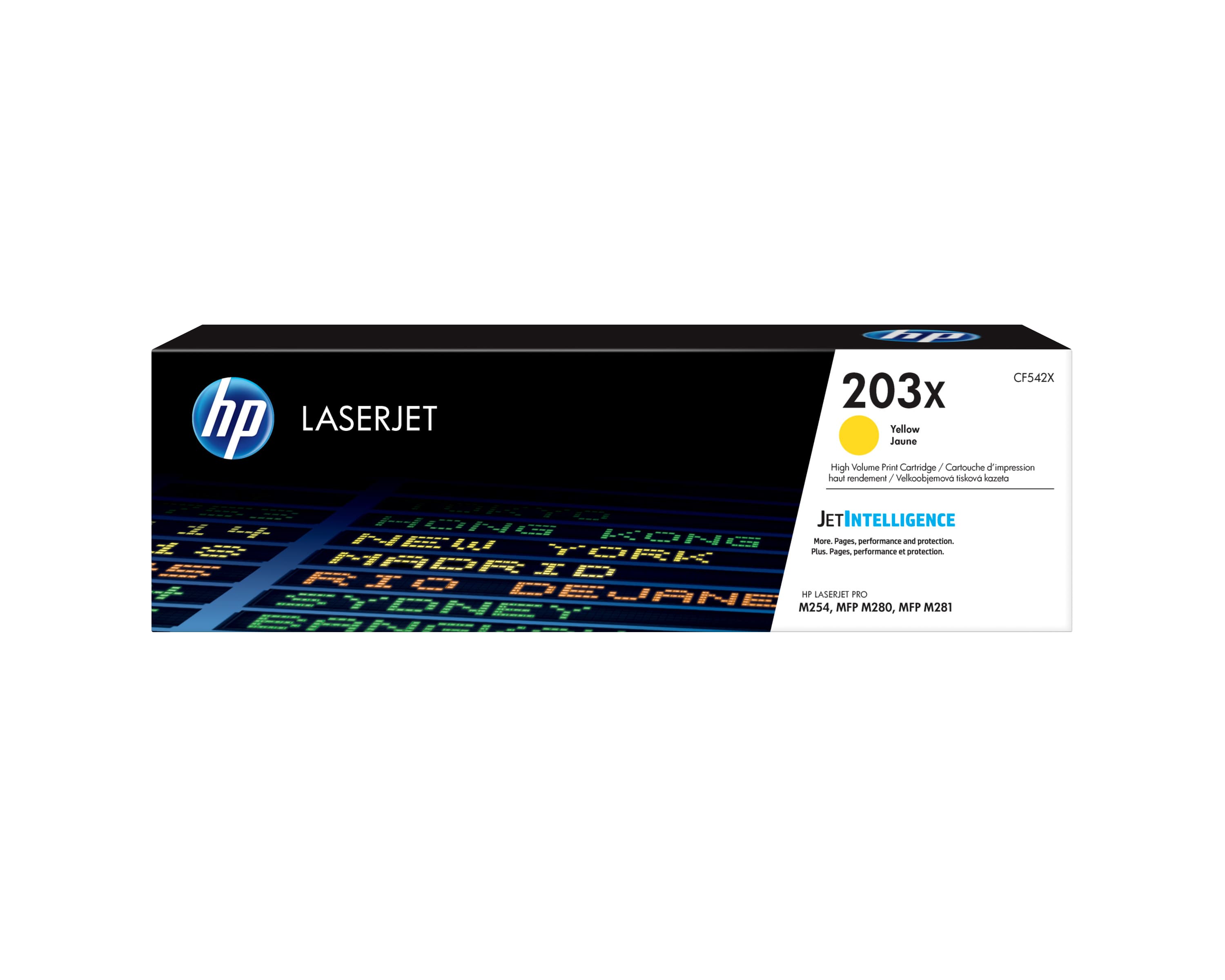 À RENDEMENT ÉLEVÉ - YELLOW- ORIGINALE - LASERJET - CARTOUCHE DE TONER (CF542X) - POUR COLOR LASERJET PRO M254DW, M254NW, MFP M280NW, MFP M281FDN, MFP M281FDW