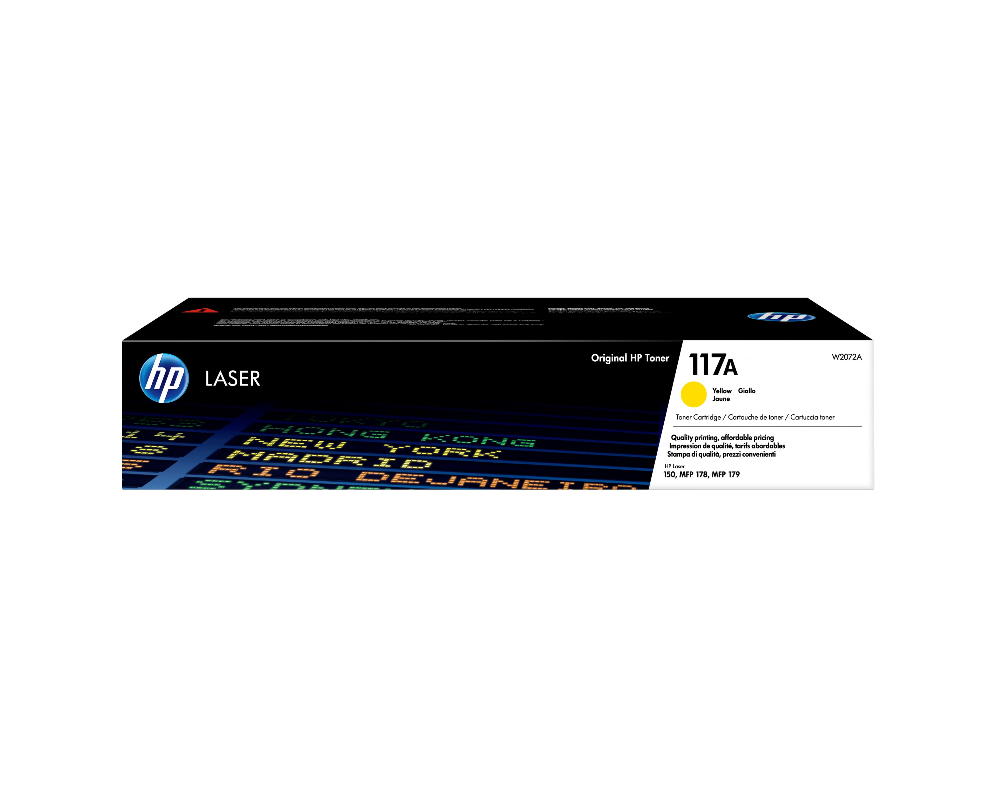 HP 117A - JAUNE - ORIGINAL - CARTOUCHE DE TONER (W2072A) - POUR COLOR LASER 150A, 150NW, MFP 178NW, MFP 178NWG, MFP 179FNW, MFP 179FWG