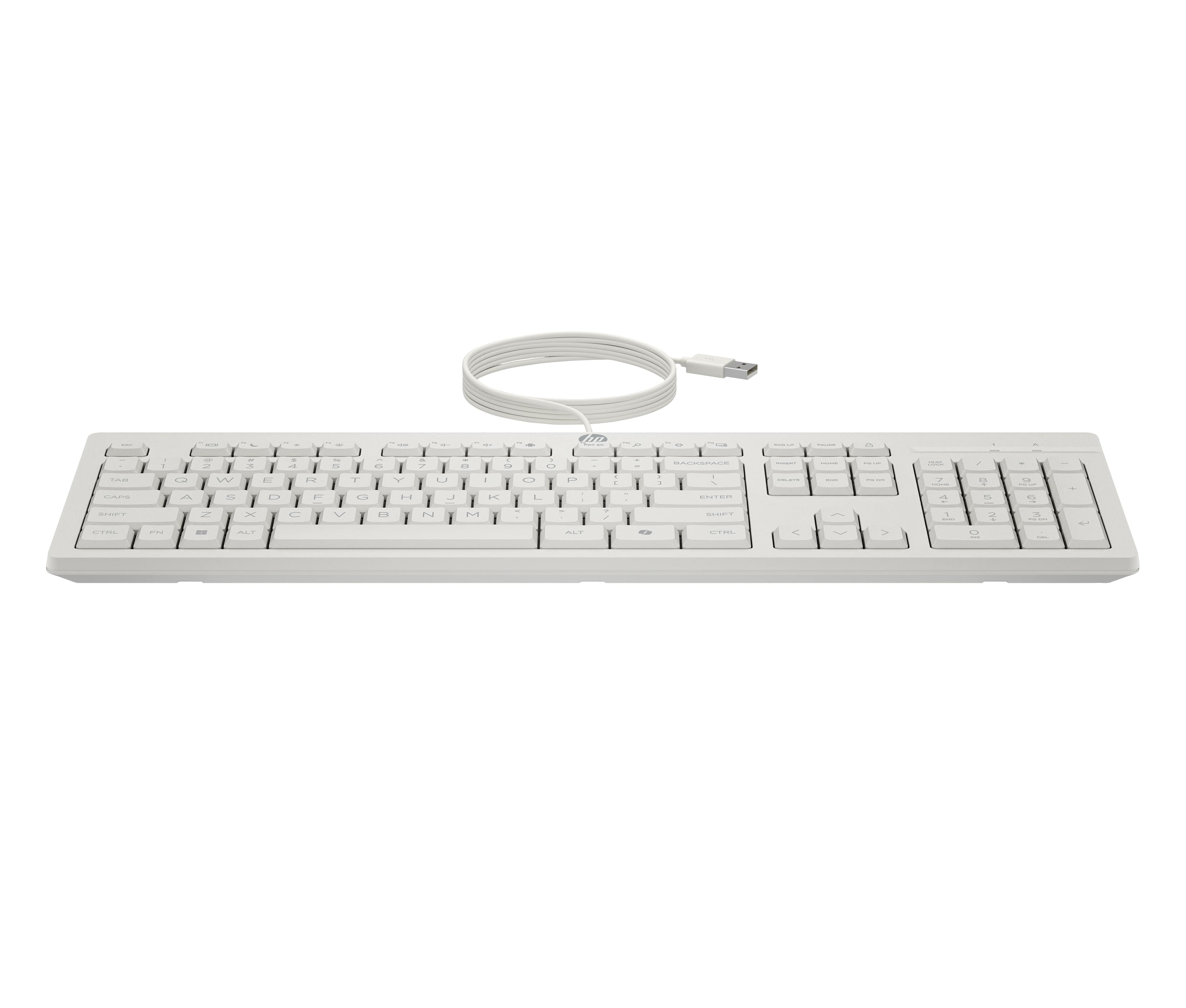HP 225 - ENSEMBLE CLAVIER ET SOURIS - AMBIDEXTRE, DISPOSITION EN 3 ZONES, COURSE DE TOUCHE STANDARD - 100% - FULL SIZE - USB - AZERTY - FRANÇAIS - BLANC