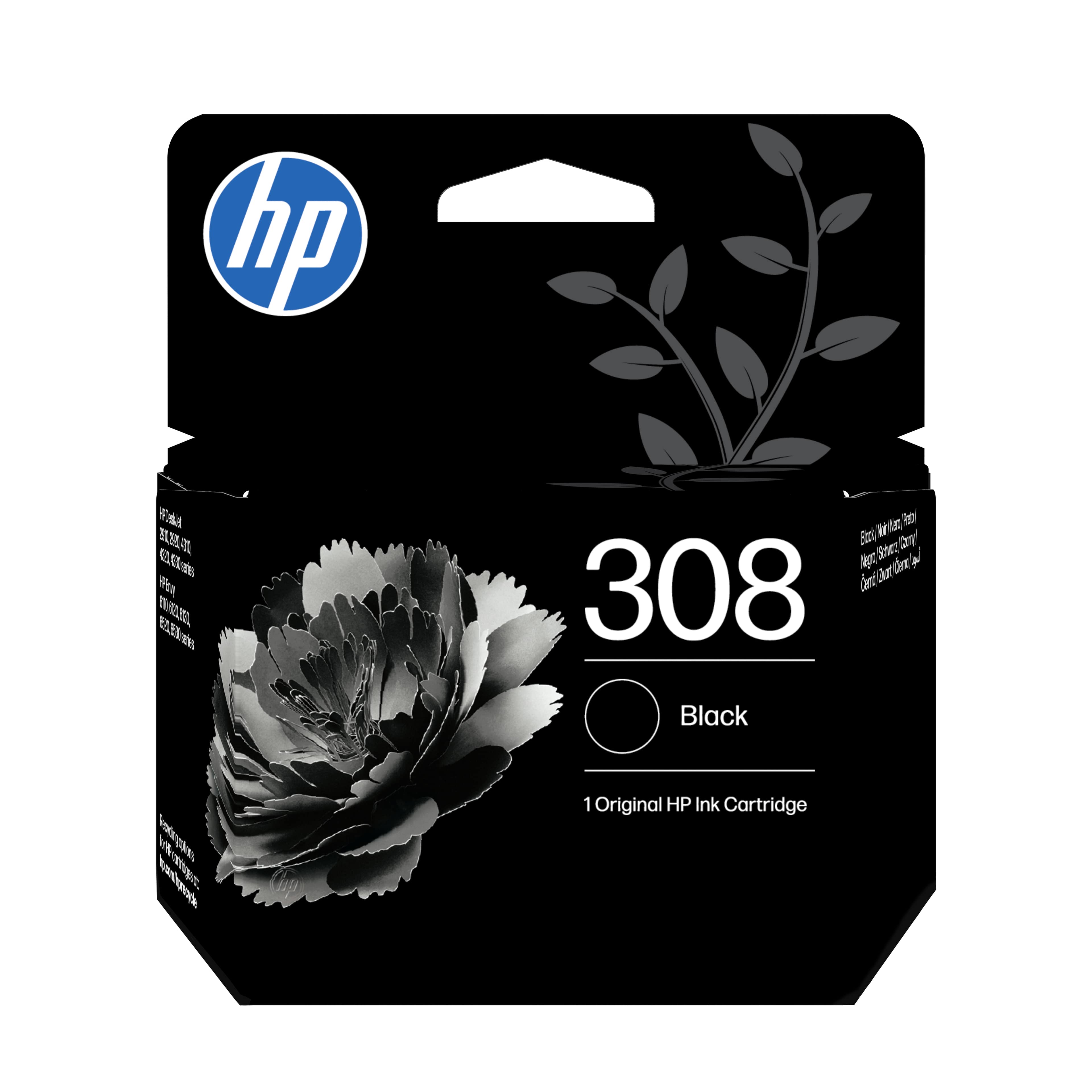 HP 308 BLACK/TRI-COLOR ORIGINAL INK CARTRIDGE COMBO 2-PACK